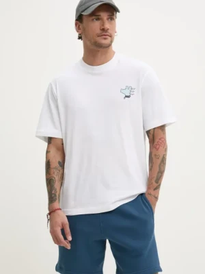 Hugo Blue t-shirt bawełniany męski kolor biały z nadrukiem 50542155