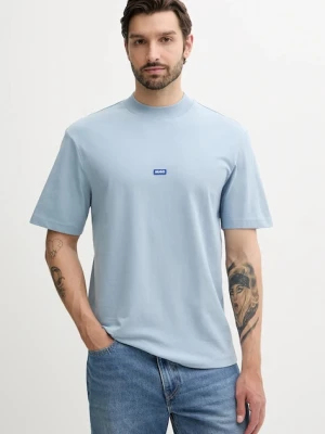 Hugo Blue t-shirt bawełniany męski kolor niebieski gładki 50509991