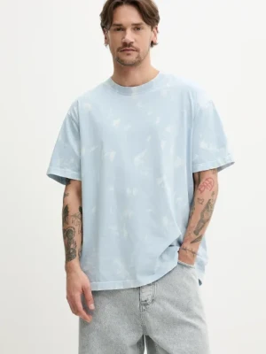 Hugo Blue t-shirt bawełniany męski kolor niebieski wzorzysty 50542477