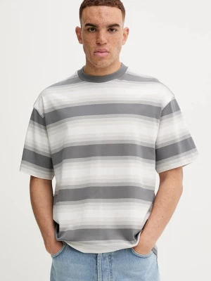 Hugo Blue t-shirt bawełniany męski kolor szary wzorzysty 50548323