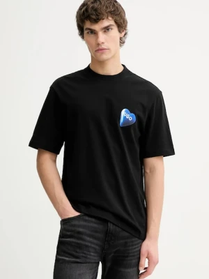 Hugo Blue t-shirt bawełniany Nalentinio czarny