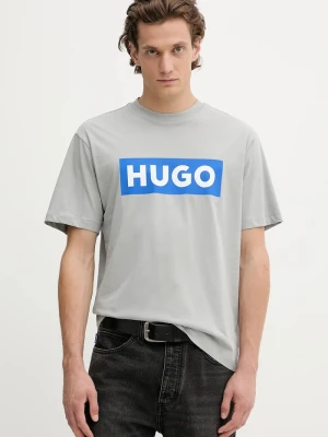 HUGO Blue t-shirt bawełniany Nico szary