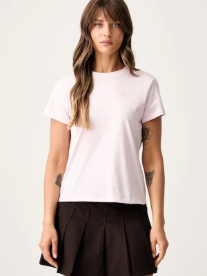HUGO Blue T-shirt damski bawełniany Damatee_B różowy
