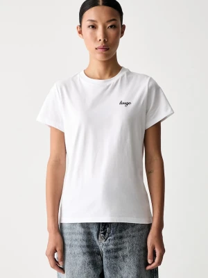HUGO Blue T-shirt damski bawełniany Damatee_B biały