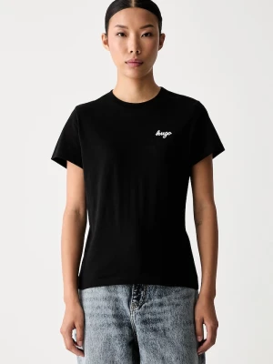 HUGO Blue T-shirt damski bawełniany Damatee_B czarny