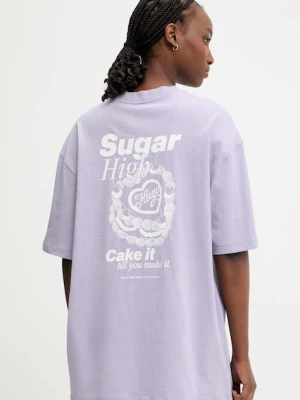 HUGO Blue t-shirt damski bawełniany Oversized_Tee_B