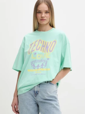 HUGO Blue T-shirt damski bawełniany Oversized_Tee_B