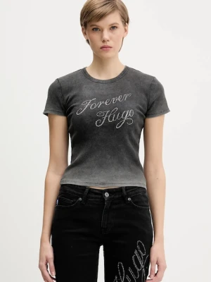 Hugo Blue t-shirt damski kolor szary 50546936
