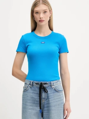Hugo Blue t-shirt damski kolor turkusowy 50523924