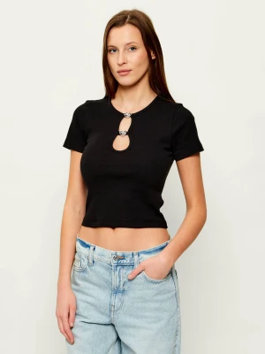 Hugo Blue T-shirt Diheart_B | Cropped Fit czarny