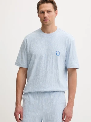 HUGO Blue T-shirt męski bawełniany Nagutee