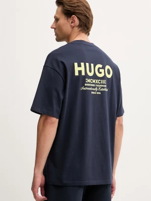 HUGO Blue T-shirt męski bawełniany Nalono