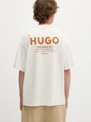HUGO Blue T-shirt męski bawełniany Nalono