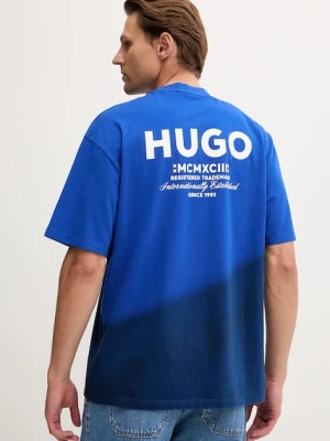 HUGO Blue T-shirt męski bawełniany Nalono_F
