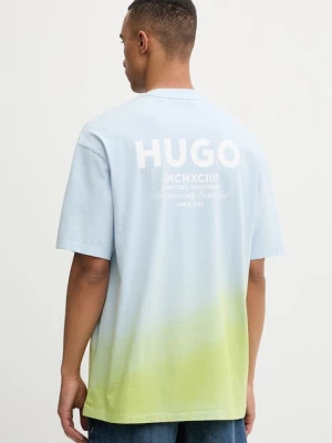 HUGO Blue T-shirt męski bawełniany Nalono_F