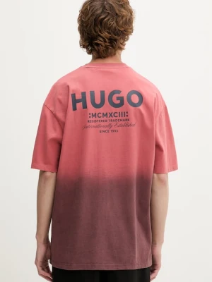 HUGO Blue T-shirt męski bawełniany Nalono_F