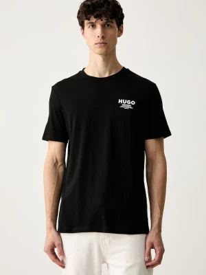 HUGO Blue T-shirt męski bawełniany Nesptee czarny