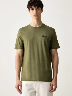 HUGO Blue T-shirt męski bawełniany Nesptee zielony