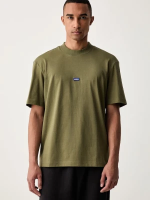 HUGO Blue T-shirt męski bawełniany Nieros zielony