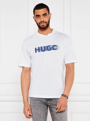 Hugo Blue T-shirt Nalax | Regular Fit biały