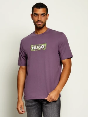 Hugo Blue T-shirt Niviotee | Regular Fit fioletowy