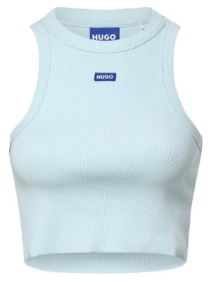 HUGO BLUE Top damski - Baby Tank_B Kobiety Bawełna niebieski jednolity,