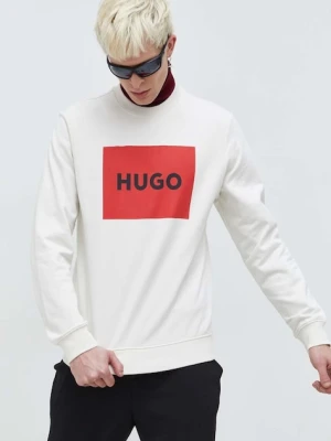 HUGO bluza bawełniana beżowy