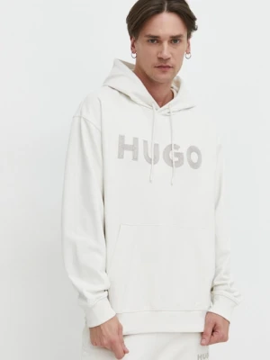 HUGO bluza bawełniana beżowy