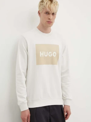 HUGO bluza bawełniana beżowy