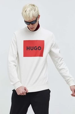 HUGO bluza bawełniana męska kolor biały z nadrukiem 50467944