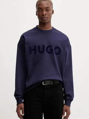 HUGO bluza bawełniana męska kolor granatowy z nadrukiem 50538778