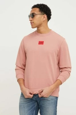 HUGO bluza bawełniana męska kolor różowy 50447964