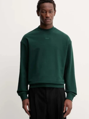 HUGO bluza bawełniana męska kolor zielony gładka 50525892