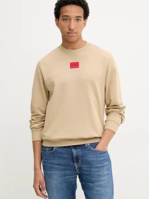 HUGO bluza bawełniana męska kolor zielony z aplikacją 50447964