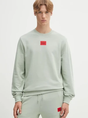 HUGO bluza bawełniana męska kolor beżowy z aplikacją 50447964