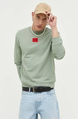 HUGO bluza bawełniana męska kolor zielony 50447964