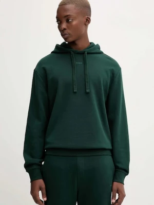 HUGO bluza bawełniana Dapo męska kolor zielony z kapturem gładka 50486478