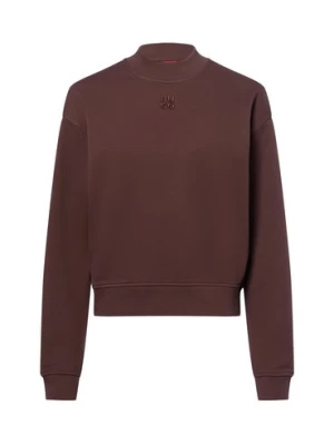 HUGO Bluza damska - Daxandria Kobiety Bawełna brązowy jednolity,