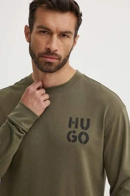 HUGO bluza lounge kolor zielony z nadrukiem 50520462