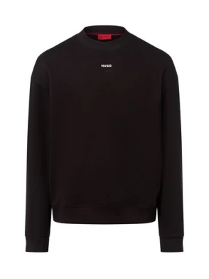 HUGO Bluza męska - Dapocrew Mężczyźni Materiał dresowy czarny jednolity,