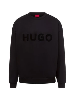 HUGO Bluza męska - Dinex Mężczyźni Bawełna czarny jednolity,