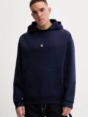 HUGO bluza męska kolor granatowy z kapturem z aplikacją 50546400