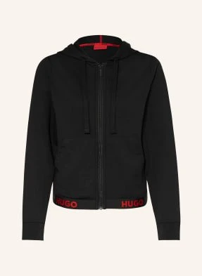 Hugo Bluza Rozpinana Rekreacyjna Sporty Logo schwarz