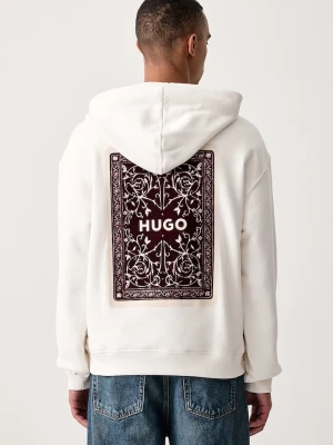 HUGO bluza z kapturem męska bawełniana Dewerhood beżowy