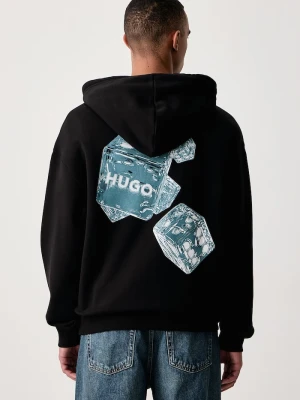 HUGO bluza z kapturem męska bawełniana Dewerhood czarny