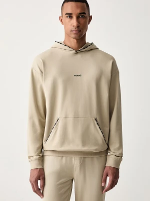 HUGO bluza z kapturem męska z bawełną NOAH HOODIE beżowy