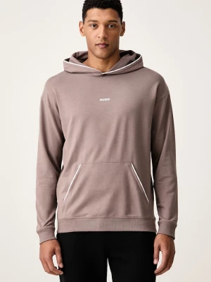 HUGO bluza z kapturem męska z bawełną NOAH HOODIE brązowy