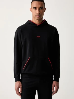 HUGO bluza z kapturem męska z bawełną NOAH HOODIE czarny