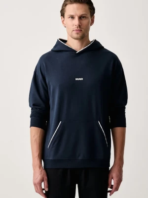 HUGO bluza z kapturem męska z bawełną NOAH HOODIE granatowy