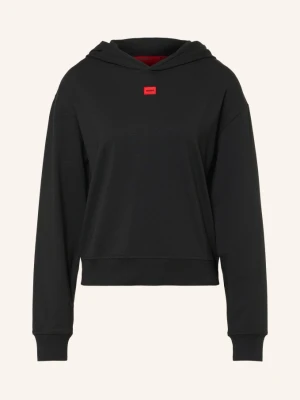Hugo Bluza Z Kapturem Signature schwarz CZARNY
